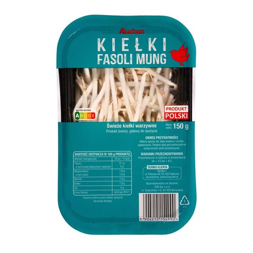 Kiełki fasoli mung Auchan 150 g