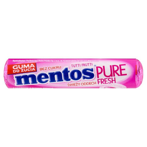 Guma do żucia bez cukru o smaku owocowym bez cukru Mentos 15,5 g