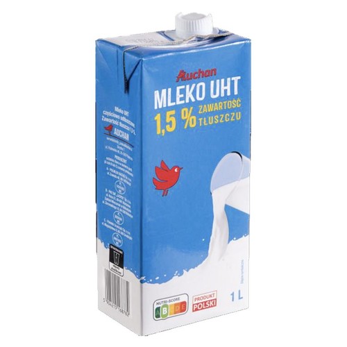 Mleko UHT 1,5%  Auchan 1l