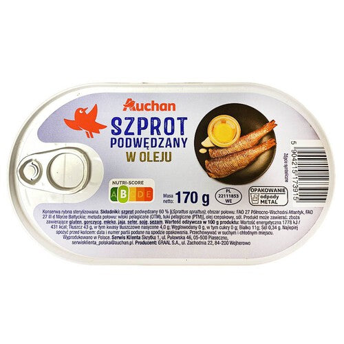 Szprot podwędzony w oleju   Auchan 170 g