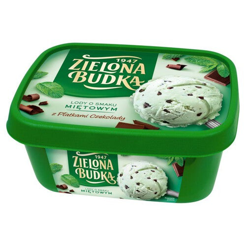 Lody o smaku miętowym z płatkami czekolady Zielona Budka 1 l