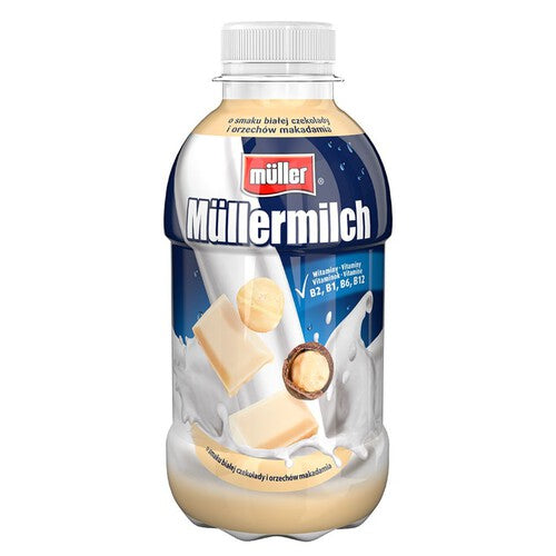 Müllermilch o smaku białej czekolady i orzechów makadamia   Muller 400 g