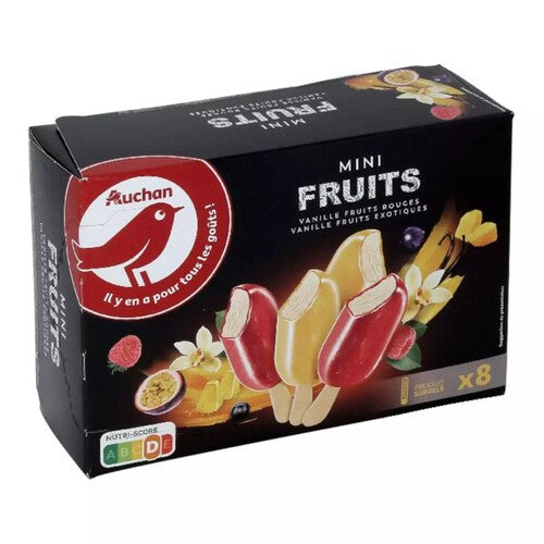 Mini Lody na patyku w polewie owocowej Auchan 300 g